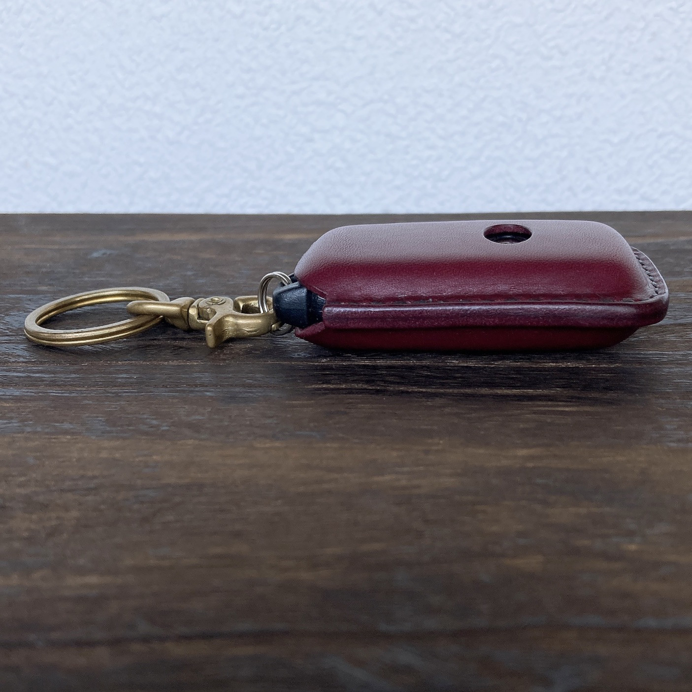 ブルガロ 赤紫 真鍮 スバル subaru 本革 キーホルダー カバー ケース