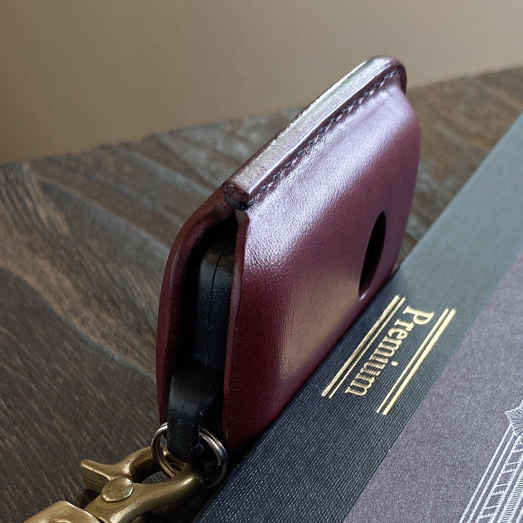 ブルガロ 赤紫 真鍮 スバル subaru 本革 キーホルダー カバー ケース