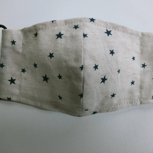 No.115  オーダーマスク　星　デニム柄　ハンドメイド　おまとめ割 100点以上販売☆大人気☆【KIDS】星柄マスク フィルターポケット