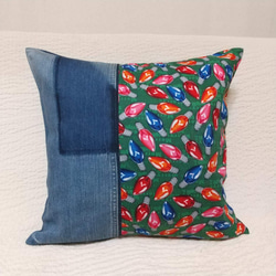 45x45 ビンテージ 藍染 襤褸 リメイク クッションカバー ボロ 3 藍染め リメイク浴衣生地 ③クッションカバー 45㎝×45