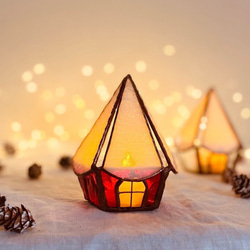 ステンドグラス＊ 壁掛けパネル バラとお花 (アイスブルー