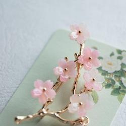 色が変わる　桜とローズクォーツのブローチ　 11枚目の画像