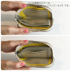 薄くて軽いコンパクトな財布 10枚カードポケット　カラフル イエロー　スクイーズ　ミモザ 5枚目の画像