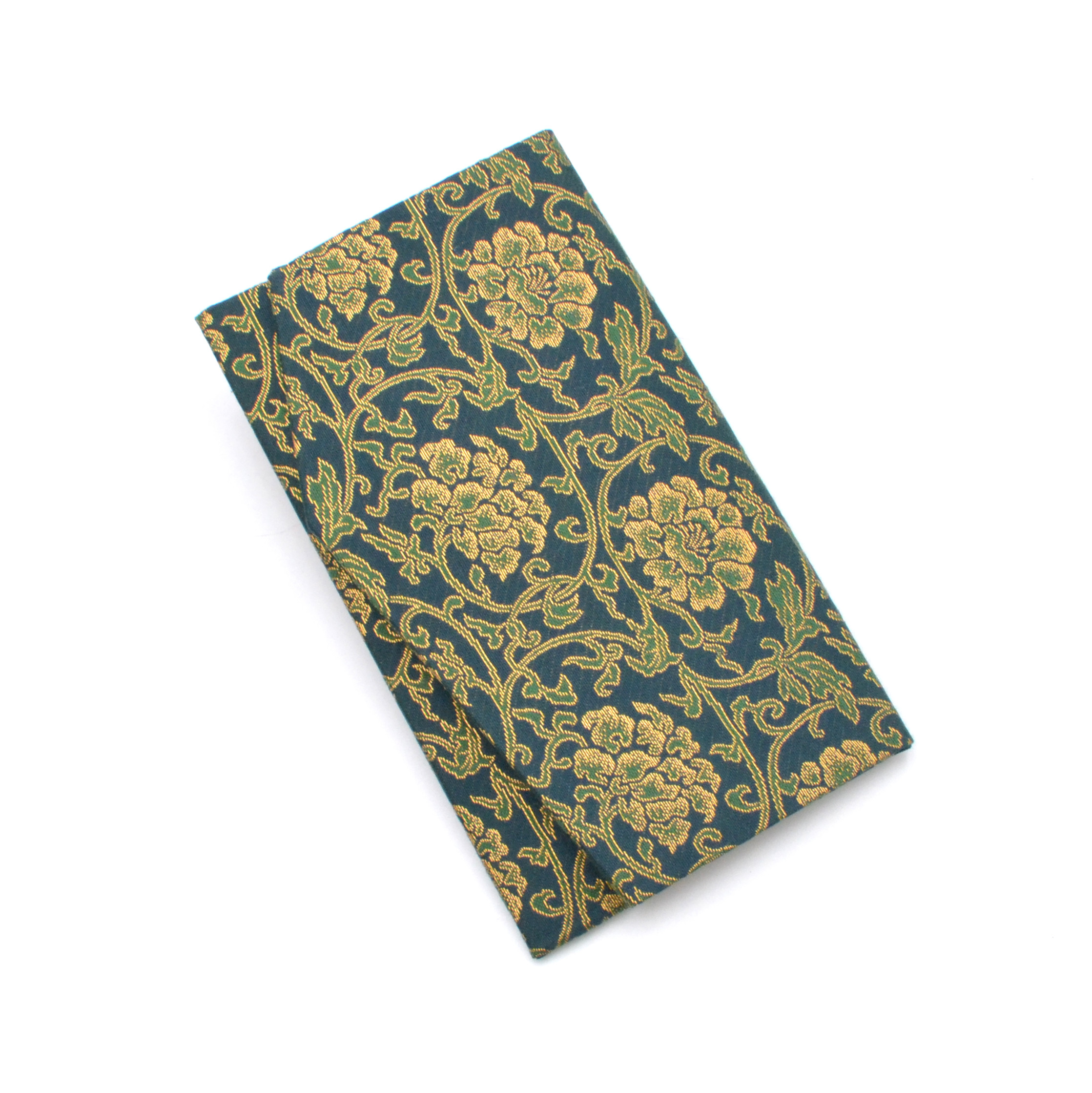 ふくさ 袱紗 金封ふくさ 慶弔両用【牡丹唐草】深緑 香典袋入れ