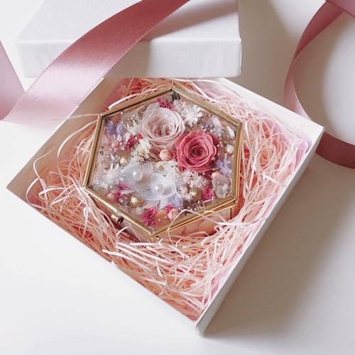 ♫プリンセスアロマストーン＋ケース セピア色の写真・約束のとき】リングピロー・プリザーブド