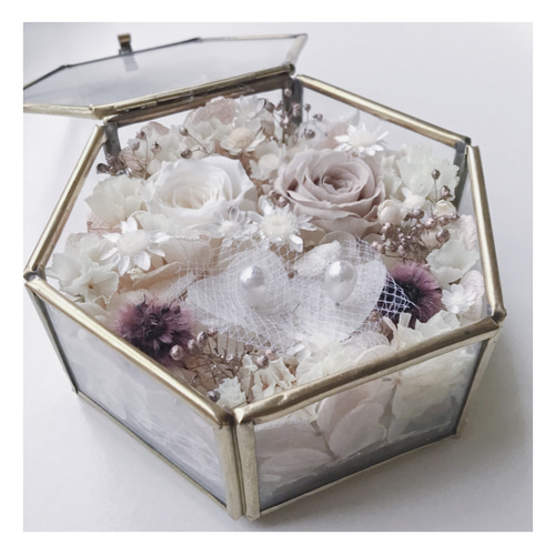 ♫プリンセスアロマストーン＋ケース セピア色の写真・約束のとき】リングピロー・プリザーブド