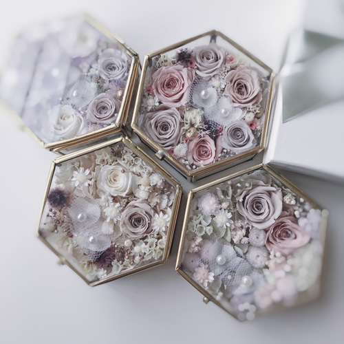 ♫プリンセスアロマストーン＋ケース セピア色の写真・約束のとき】リングピロー・プリザーブド