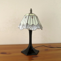 タンポポの綿毛・たんぽぽ・パールホワイト（ステンドグラスランプ）テーブルランプ・ガラス照明・ Lサイズ 2枚目の画像