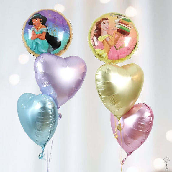 プリンセスヘリウムタワーバルーン　バルーン　ギフト　誕生日　お祝い　キャラクター 祝電 女の子 発表会 2歳 3歳 4歳 1枚目の画像