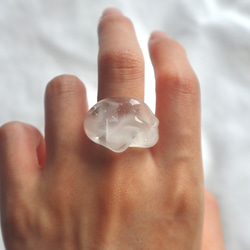 ［洞窟の鉱石］水晶 ガラス リング glass ring 2枚目の画像