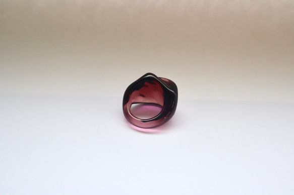 ボルドー ガラス リング glass ring 3枚目の画像
