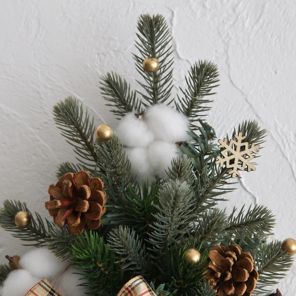 壁掛けクリスマスツリー*ナチュラルコットン 4枚目の画像