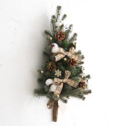 壁掛けクリスマスツリー*ナチュラルコットン 2枚目の画像