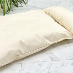 【頭が置ける‼︎】リアルダウンたっぷり使用ペットベッド　＋　ふわふわ専用カバーセット　クッション　犬猫用 6枚目の画像