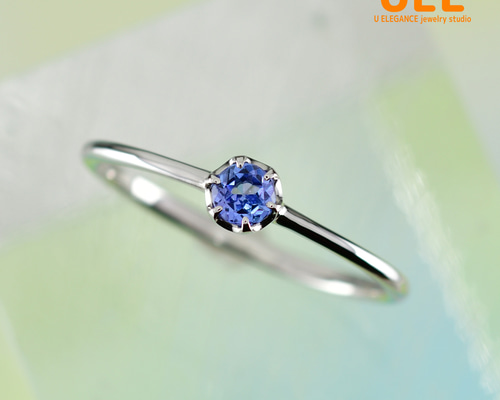 タンザナイトリング Pt950 #12 タンザナイト ダイヤモンドリング TA 0.52ct D 0.13ct Pt950 GGSJ鑑別書付