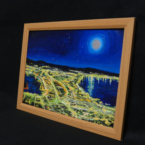 油絵 油彩 油彩画 絵 絵画 【夜景の街】 絵画 HR 通販 油絵 油彩 油彩画 絵 絵画 【夜景の街】 絵画 HR 通販