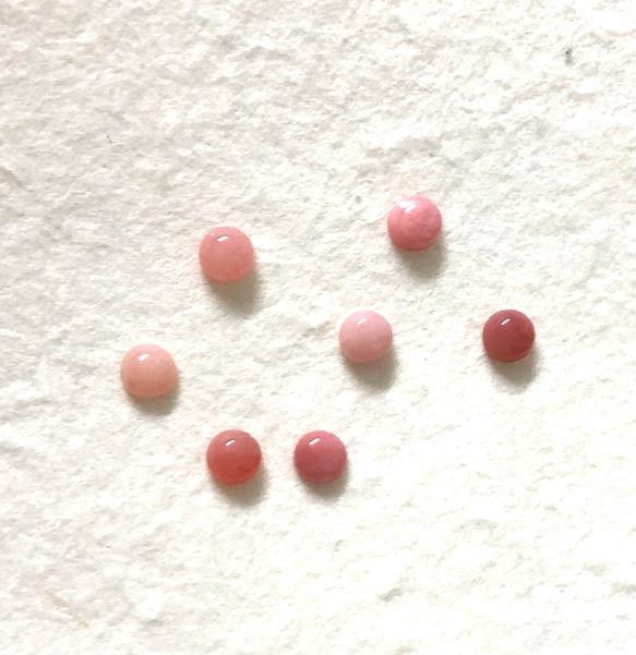 天然石ピンクオパール＊6mm＊サージカルステンレスの耳飾り 3枚目の画像