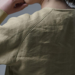 【wafu】Linen Shirt　肩幅が気にならない ヘンリーネック シャツ/もくらんじき t038n-mrn2 8枚目の画像
