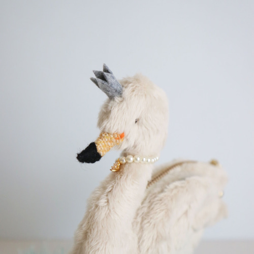 【新品未使用】LUDLOW Mini pouch Swan ミニポーチ 白鳥 ♡新品未使用♡LUDLOW ラドロー スワン ポーチ 白鳥 ニット