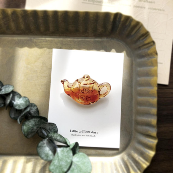 AppleTeapot Brooch｜紅茶のティーポットブローチ 3枚目の画像