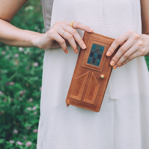 glart ロングウォレット ステンドグラス風ドアデザイン 長財布 ライト