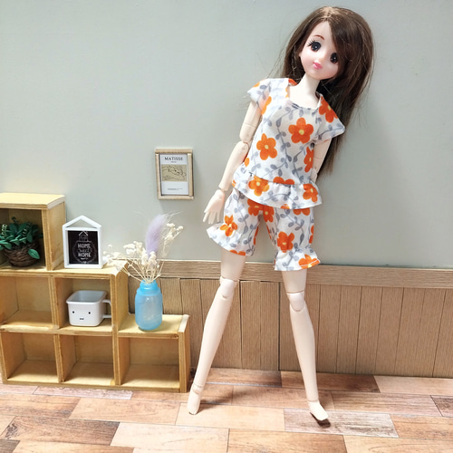 夏パジャマ上下セット 花柄 リカちゃん 服 その他人形 SAKU 通販