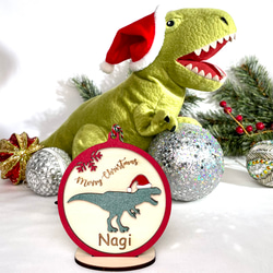 恐竜たちのクリスマス　名入れ　クリスマスオーナメント　ティラノサウルス 14枚目の画像
