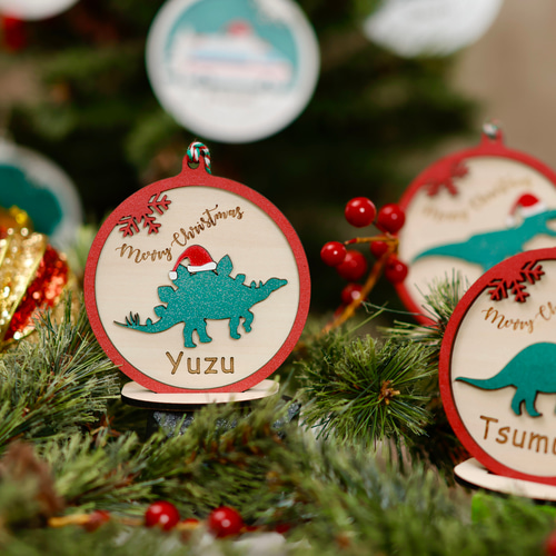 恐竜☆働く車☆虫☆ユニコーン☆名入れ☆クリスマスオーナメント 立体
