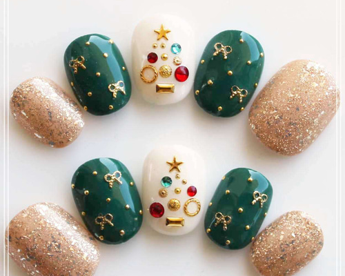 クリスマスネイル ネイルチップ（つけ爪） yuki-nail 通販 12980705