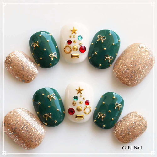 クリスマスネイル ネイルチップ（つけ爪） yuki-nail 通販 12980705