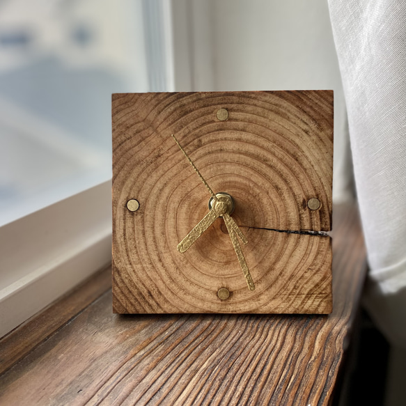 木と真鍮の置時計【受注生産】 2枚目の画像