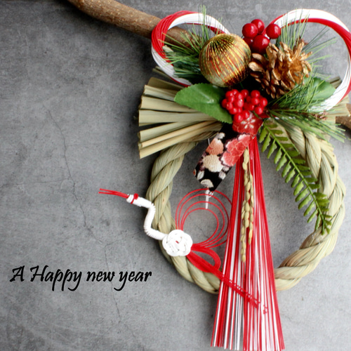 しめ縄しめ飾り　お正月飾り　しめ縄リース　紅白 紅白水引しめ縄 しめ縄 しめ飾り お正月飾り しめ縄 正月 正月飾り