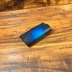 革の手染めキーケースⅠ / ブルー（青+紺） 4枚目の画像