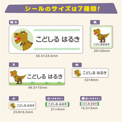 【耐水 お名前シール】  ネームシール 防水 電子レンジ 食洗機 入園準備 入学準備 恐竜 昆虫 5枚目の画像