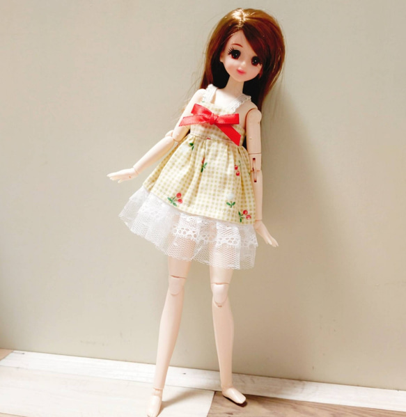 確認用リカちゃんサイズ ハンドメイド 花柄 ドレスワンピース リカちゃん 服 ワンピース 花柄白 その他人形 CHOMA 通販
