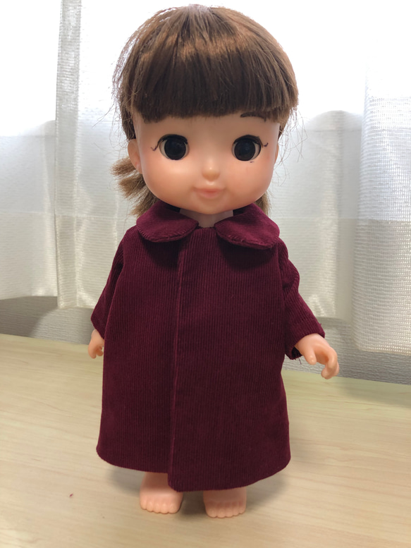 お人形服　コート　襟付きコート　ソランちゃん　赤 1枚目の画像