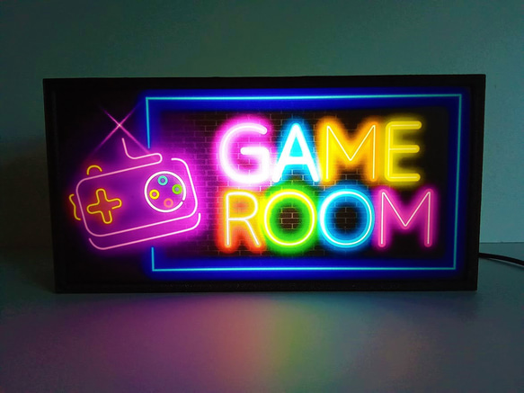 ゲーム ゲームゾーン ゲームルーム ランプ 看板 置物 雑貨 LEDライトBOX ゲーム ゲームセンター ゲームルーム ゲーム部屋 アメリカン