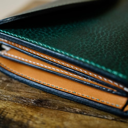 flap long wallet [ green ] フラップロングウォレット 長財布 10枚目の画像