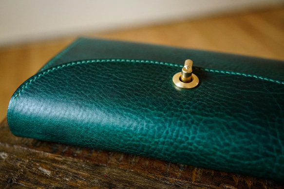 flap long wallet [ green ] フラップロングウォレット 長財布 12枚目の画像