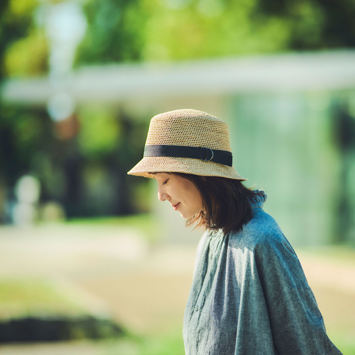 コルタ Corta バケットハット ラフィア ブラックリボン(Dカン) 57cm [UK-H129-NA]