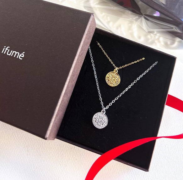 creema限定！ペアコインネックレスのコフレ　つけっぱなしOKサージカルステンレス製 10枚目の画像