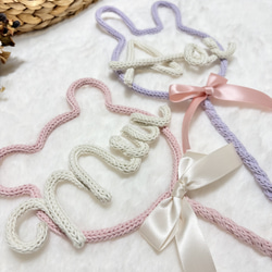 単品　ハート　お名前ステッキ　うさぎ　くま　月　ハート　ネーム　ネームオーダー　ネームプレート　ウールレター 2枚目の画像