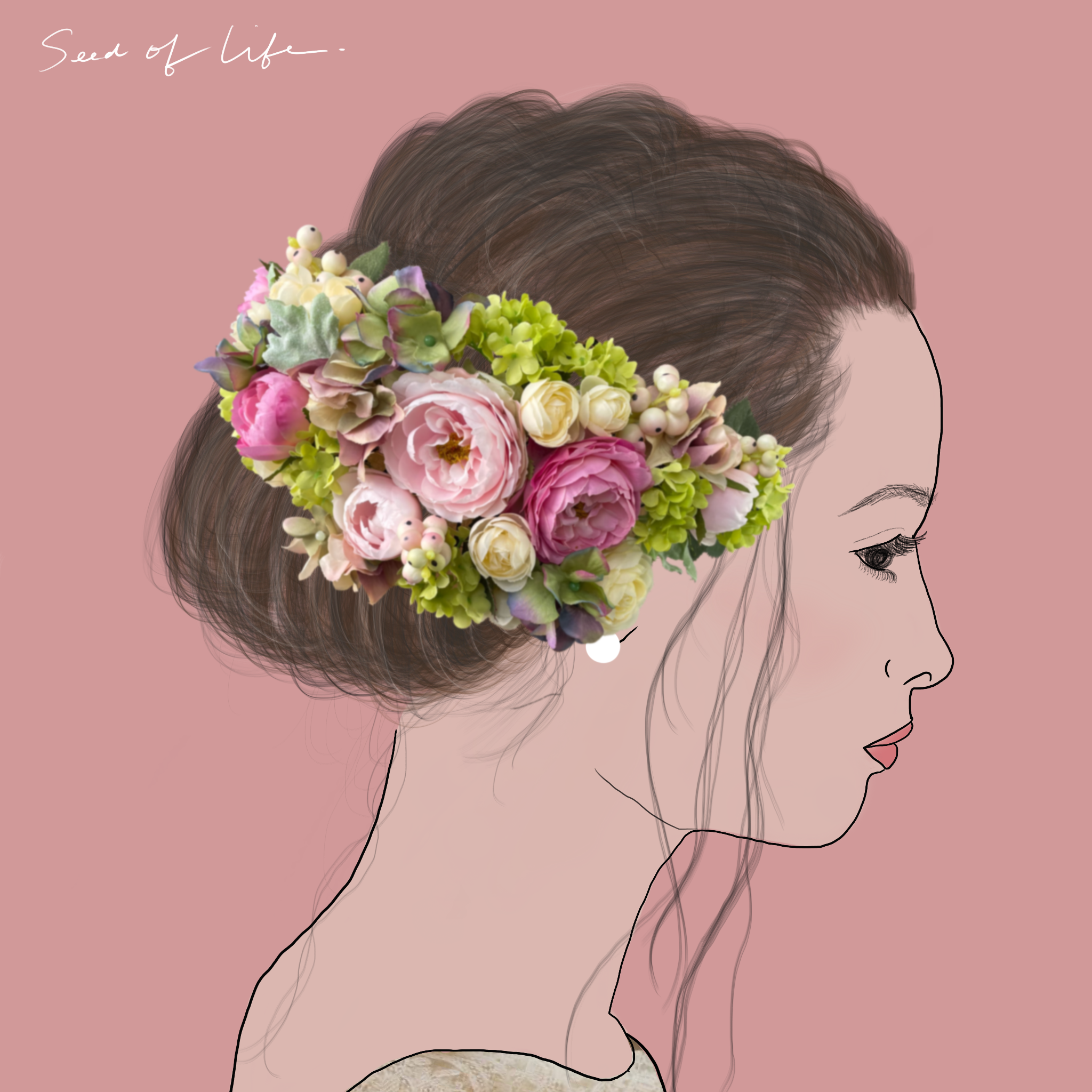 ❁Head Dress❁ピンクグラデのヘッドドレス typeB【31124-B】