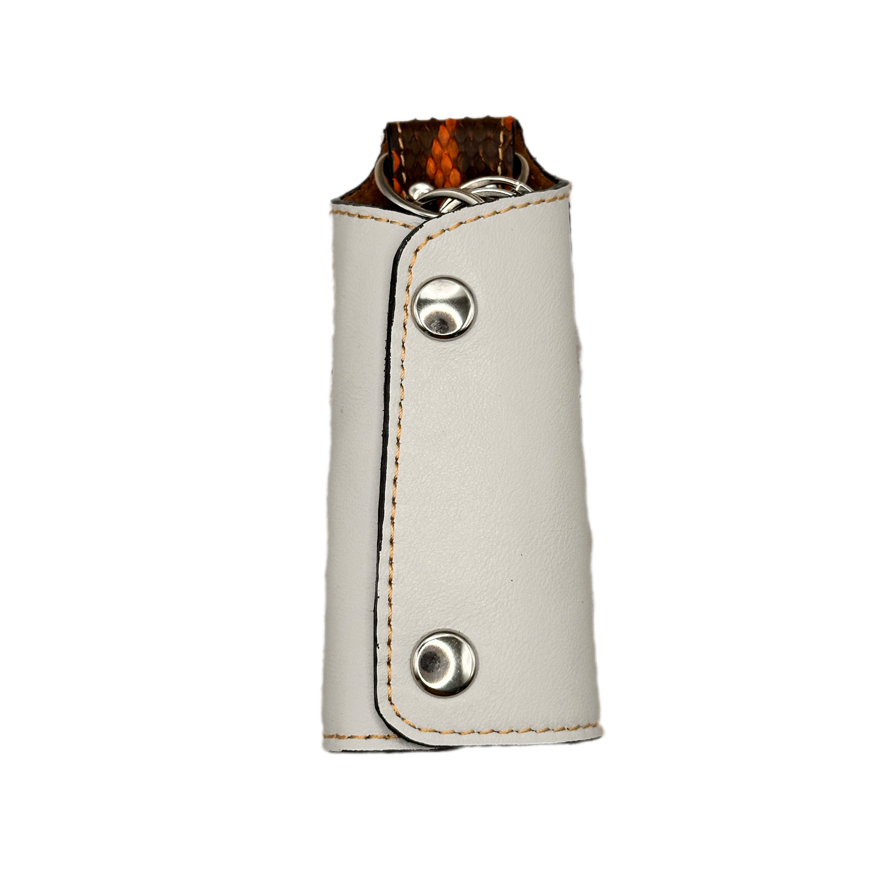 【～point python(ポイントパイソン)～】キーケース 白オレンジ