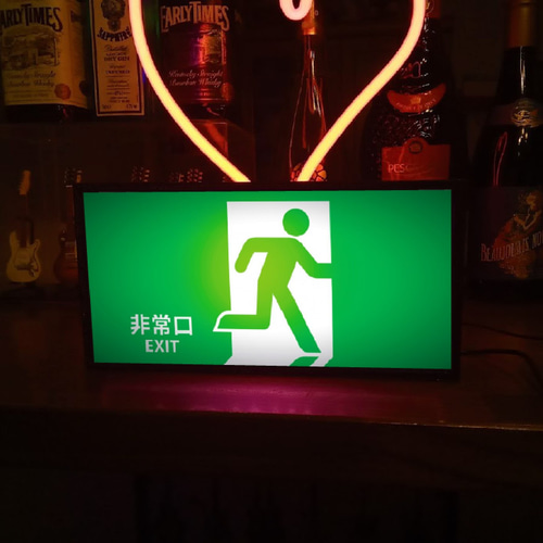 Sサイズ】非常口 避難誘導 非常灯 出口 おもしろグッズ ミニチュア