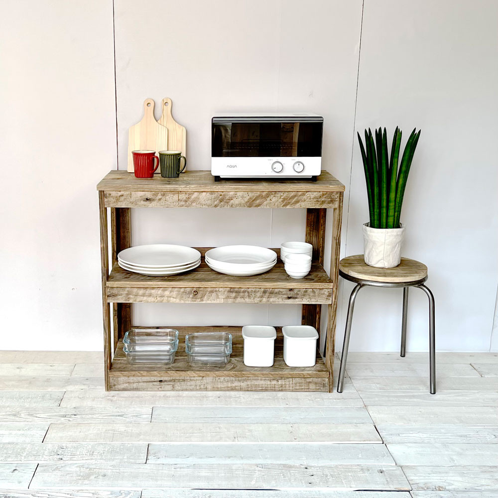 リサイクルウッド☆幅82cmキャビネット RW0085