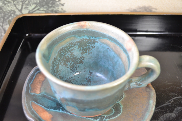 【ギフト】　古代色コーヒーカップ(皿付)(カップ)　★萩焼き　 12枚目の画像
