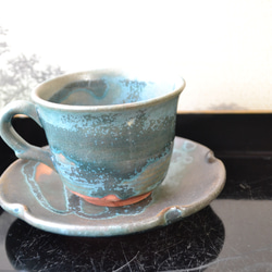 【ギフト】　古代色コーヒーカップ(皿付)(カップ)　★萩焼き　 15枚目の画像