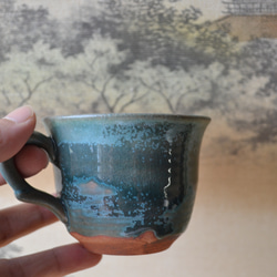 【ギフト】　古代色コーヒーカップ(皿付)(カップ)　★萩焼き　 7枚目の画像