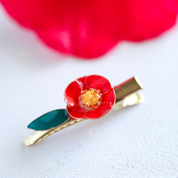 椿のヘアクリップ 7枚目の画像